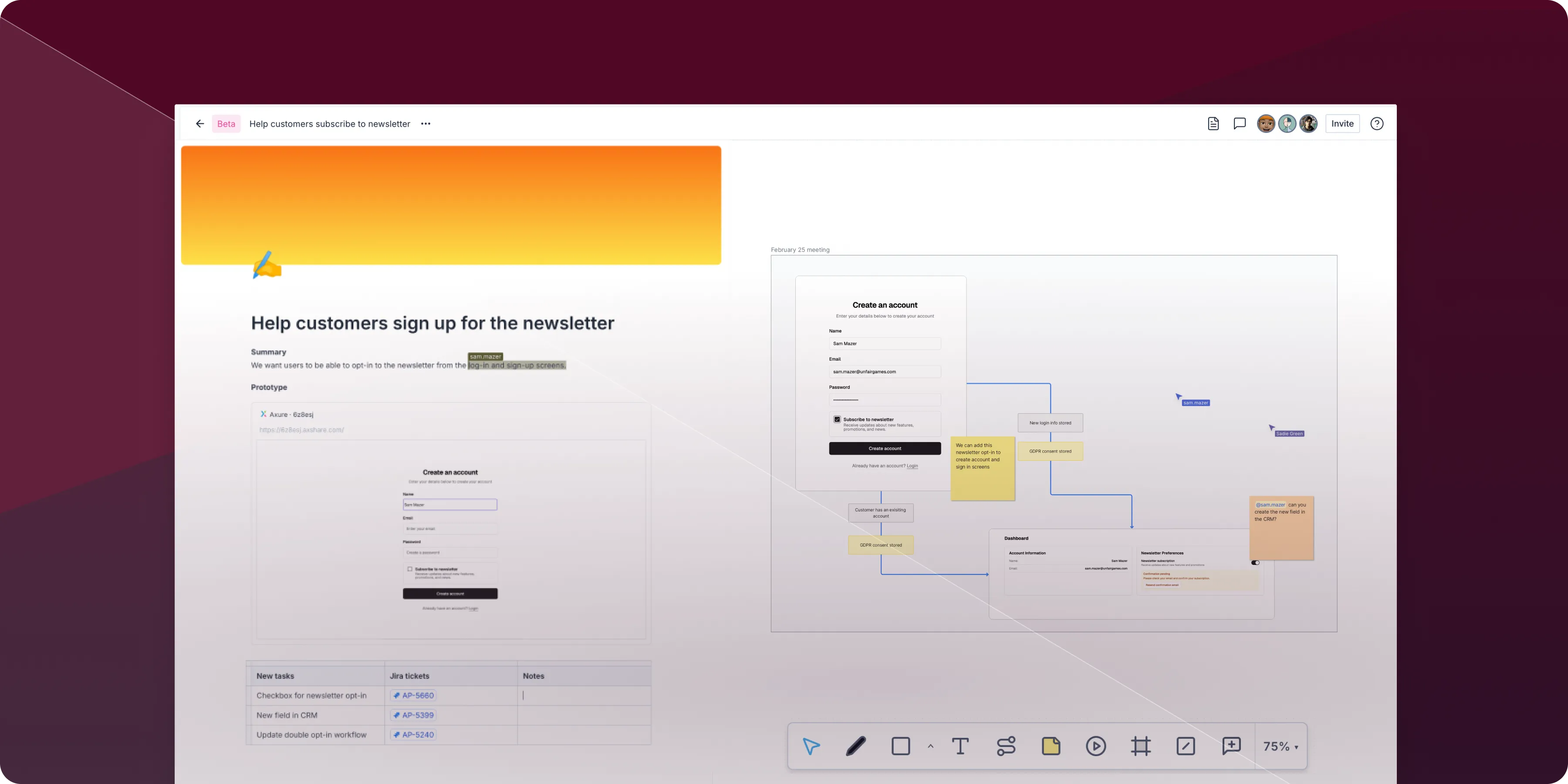 Whiteboards and documents